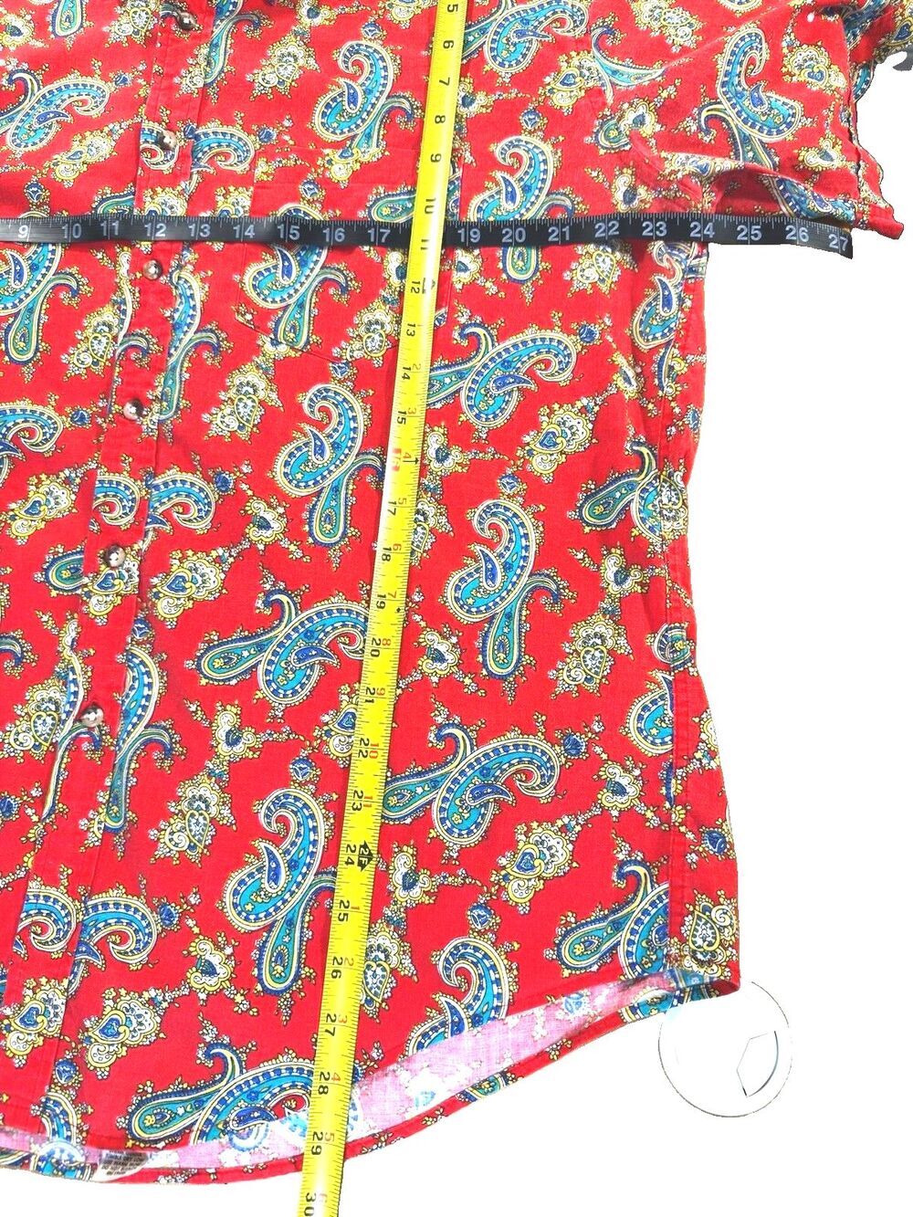 Vintage Lord & Taylor The Man’s Shop Red Paisley Shirt Mens XL 100% Cotton USA - Picture 5 of 9